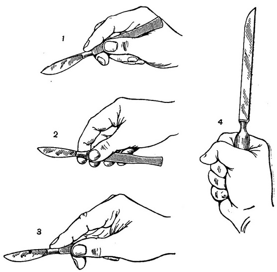 прийоми користування скальпелем